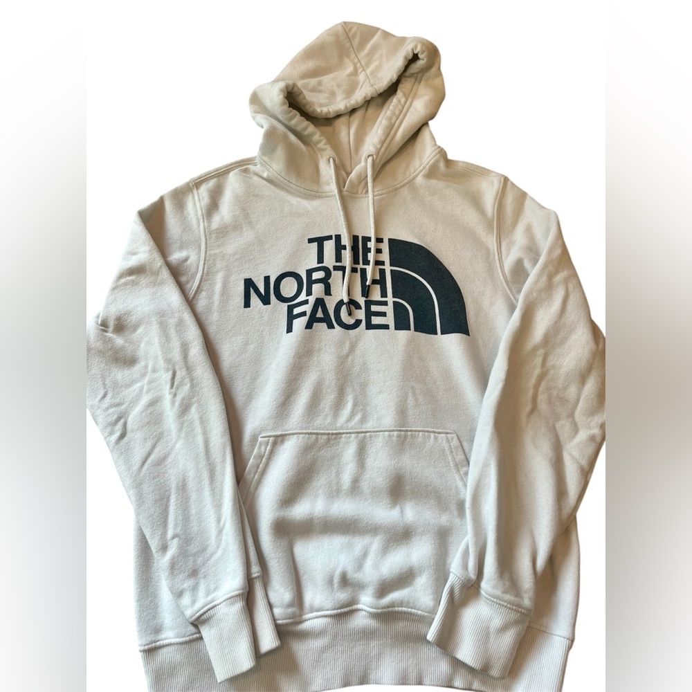 The North Face Cream Hoodie with Black Logo adult small